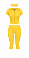 Yellow w. blue rhinestone logo