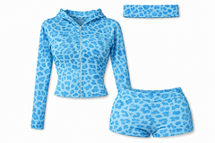 Blue cheetah shorts